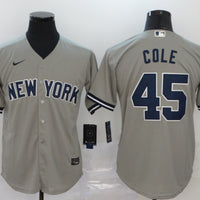 Men's New York Yankees Gerrit Cole #45 Gray Replica Baseball Jersey1