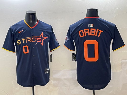 Men's Houston Astros Orbit #0 Navy 2025 City Connect Limited Player Jersey1