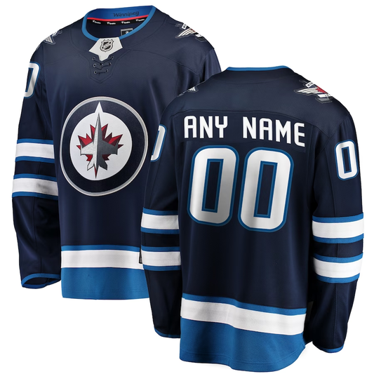Men's Winnipeg Jets Blue Home Breakaway Custom Jersey1