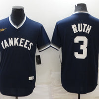 Men's New York Yankees Babe Ruth #3 Navy Stitched Jersey1