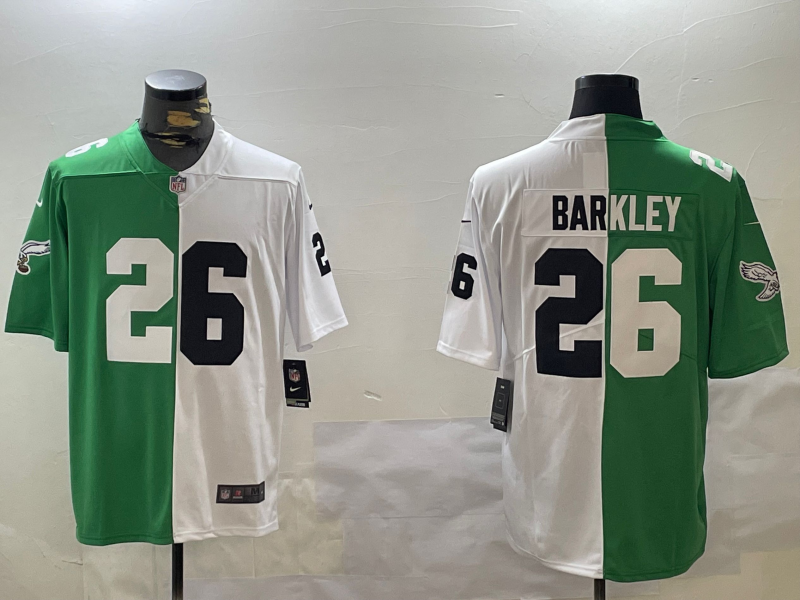 Saquon Barkley #26 Philadelphia Eagles Green White Game Jersey - JerseysFreak