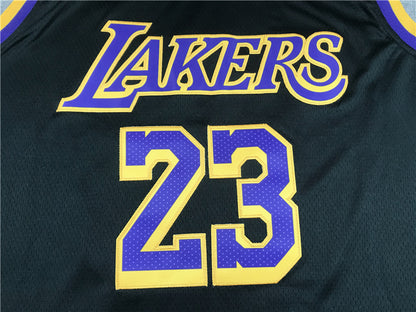 Men's Los Angeles Lakers LeBron James Black 2020/21 Swingman Player Jersey1