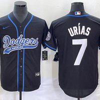 Men's Los Angeles Dodgers Julio Urias #7 Black Player Jersey1 Joint Edition