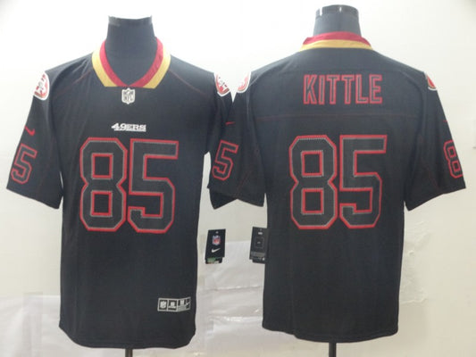 Men's San Francisco 49ers George Kittle #85 Black Player Game Jersey1