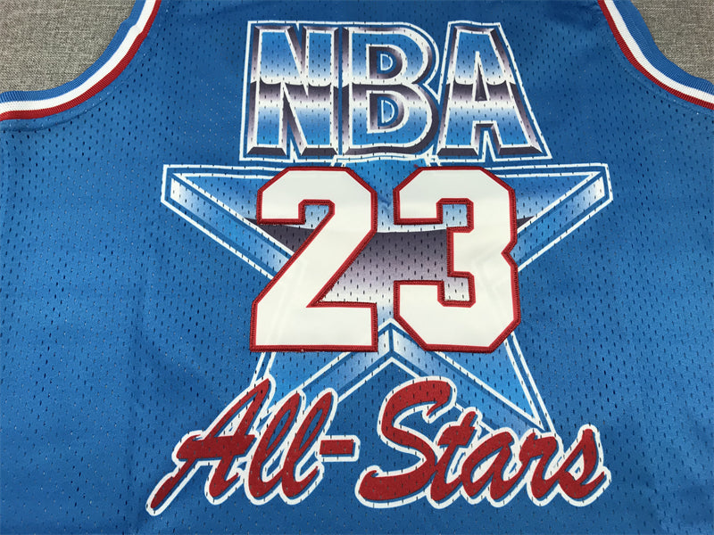 Men's 93 All Star Chicago Bulls Michael Jordan Blue Hardwood Classics Swingman Jersey1