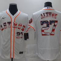 Men's Houston Astros Jose Altuve #27 White Authentic Game Jersey1