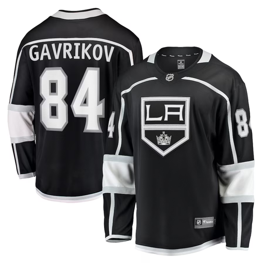 Men's Los Angeles Kings Vladislav Gavrikov #84 Black Home Breakaway Jersey1
