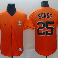Men's San Francisco Giants Barry Bonds #25 Orange Stitched Jersey1