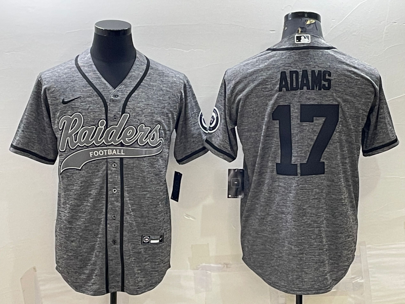 Men's Las Vegas Raiders Davante Adams #17 Gray Player Jersey1 Joint Edition