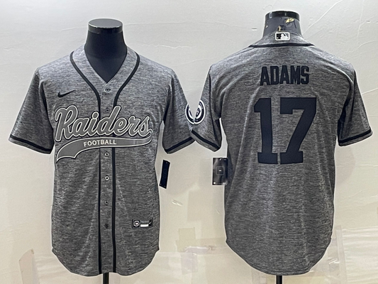 Men's Las Vegas Raiders Davante Adams #17 Gray Player Jersey1 Joint Edition