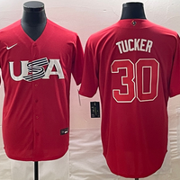 Men's 2023 World Baseball Classic #30 Kyle Tucker USA Red Jersey1