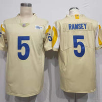 Men's Los Angeles Rams Jalen Ramsey #5 Beige Vapor Limited Jersey1