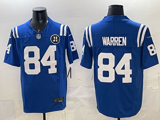Men's Indianapolis Colts Tyler Warren #84 Royal Game Jersey