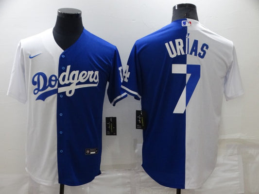 Men's Los Angeles Dodgers Julio Urias #7 White/Blue Replica Baseball Jersey1