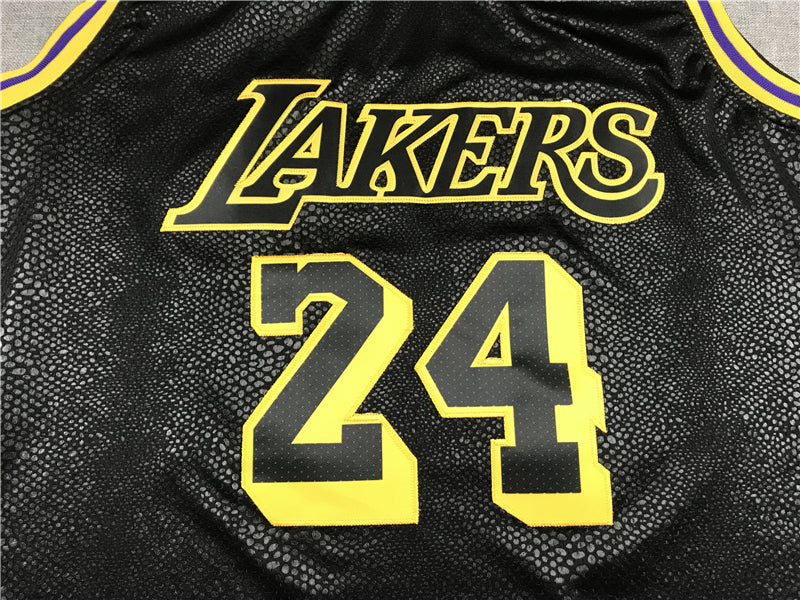 Men's Los Angeles Lakers Kobe Bryant #24 Black City Edition Swingman Jersey1