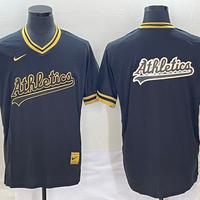 Men's Oakland Athletics Black Replica Player Jersey1