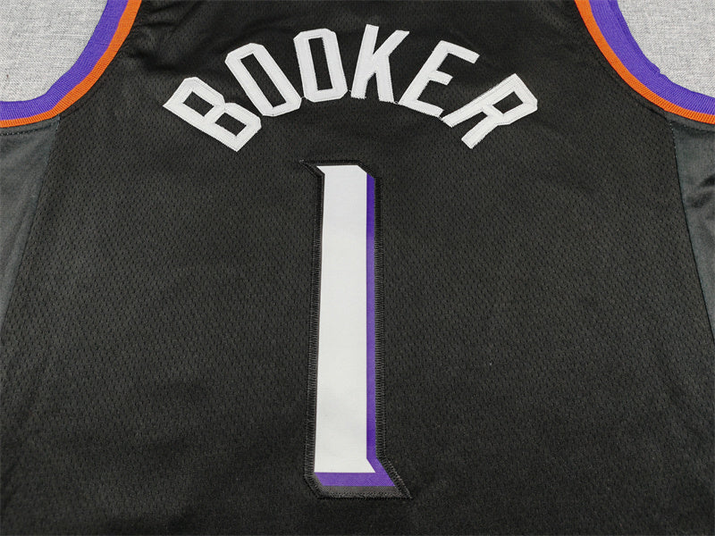Men's Phoenix Suns Devin Booker #1 Black Swingman Jersey - Statement Edition