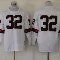 Men's Cleveland Browns Jim Brown Mitchell & Ness White Legacy Replica Player Jersey1
