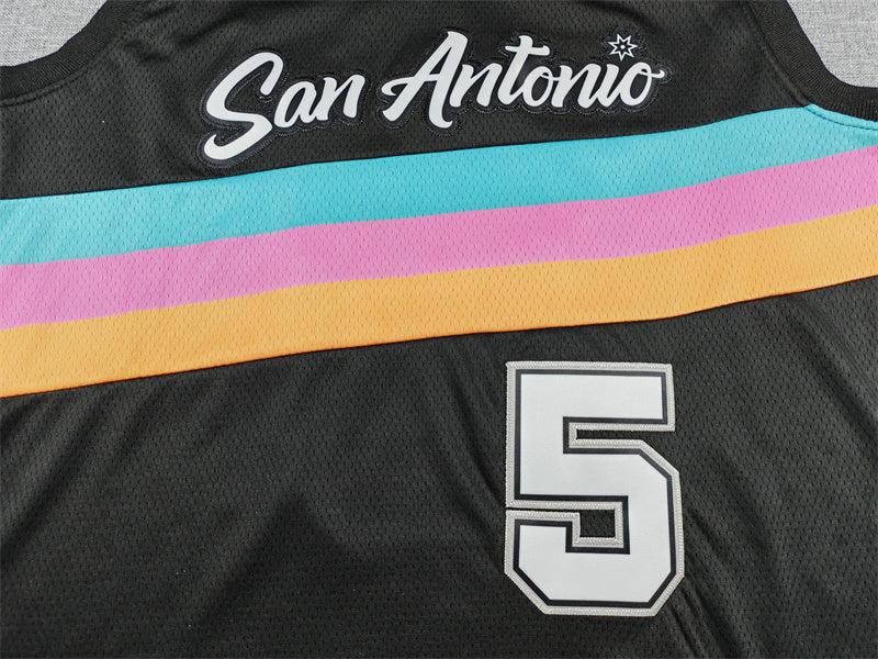 Stephon Castle San Antonio Spurs Black City Edition Jersey - 3
