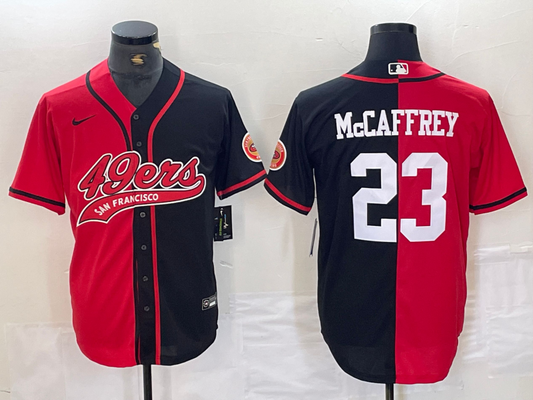 Men's San Francisco 49ers Christian McCaffrey #23 Red/Black Game Player Jersey1 Joint Edition