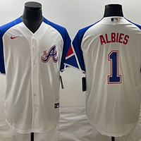 Men's Atlanta Braves Ozzie Albies Nike White 2023 City Connect Replica Player Jersey1