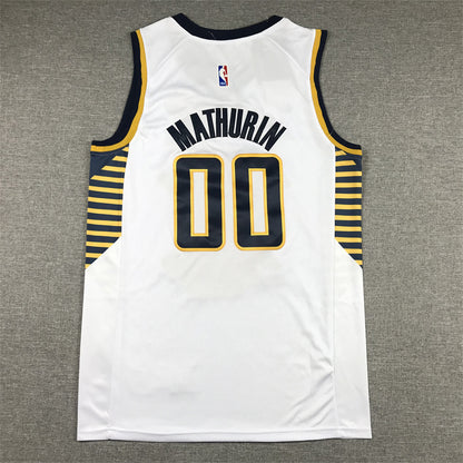 Men's Indiana Pacers Bennedict Mathurin #00 White 2022/23 Swingman Jersey1 - Association Edition