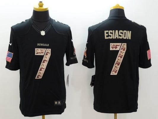 Men's Cincinnati Bengals Boomer Esiason #7 Black Game Player Jersey2