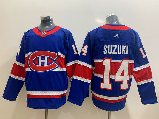 Men's Montreal Canadiens Nick Suzuki #14 Blue Player Game Jersey1