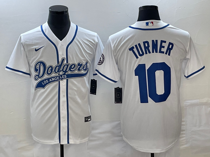 Men's Los Angeles Dodgers Justin Turner #10 White Player Jersey1 Joint Edition