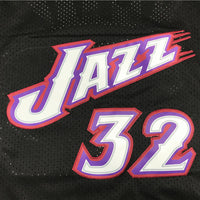 Men's Utah Jazz Karl Malone Black 1998-99 Hardwood Classics Swingman Jersey1