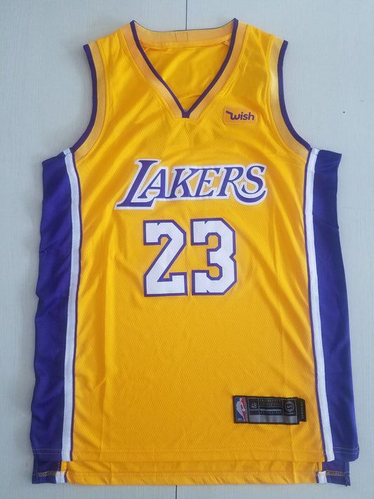 Men's Los Angeles Lakers LeBron James #23 NBA Yellow Swingman Jersey1