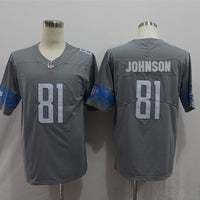 Men's Detroit Lions Calvin Johnson #81 Gray Game Jersey1