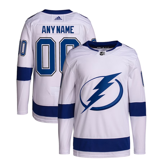 Men's Tampa Bay Lightning White Away Custom Primegreen Authentic Pro Jersey1