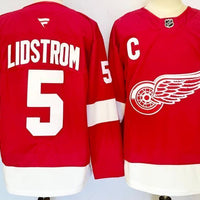 Men's Detroit Red Wings Nicklas Lidstrom #5 Fanatics Red Player Jersey