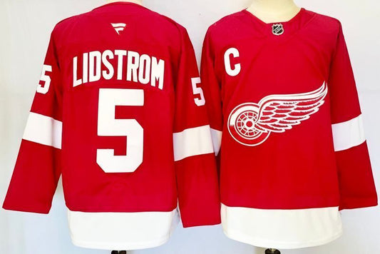 Men's Detroit Red Wings Nicklas Lidstrom #5 Fanatics Red Player Jersey