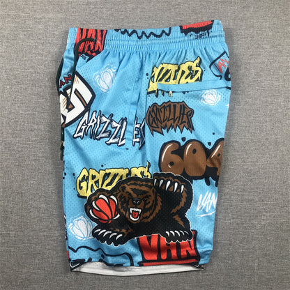 Men's Memphis Grizzlies Blue Graffiti Edition Pocket Shorts1