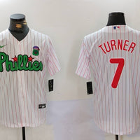 Men's Philadelphia Phillies Trea Turner #7 White Limited Player Jersey1
