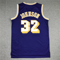 Magic Johnson #32 Los Angeles Lakers Purple Throwback Jersey