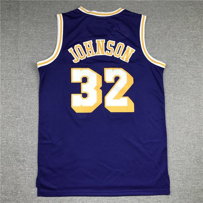 Magic Johnson #32 Los Angeles Lakers Purple Throwback Jersey