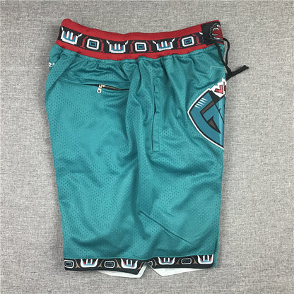 Men's Memphis Grizzlies Green Embroidered Pocket Basketball Shorts1