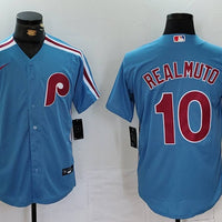 Men's Philadelphia Phillies J.T. Realmuto #10 Light Blue Alternate Limited Jersey1