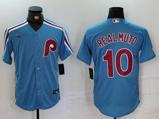 Men's Philadelphia Phillies J.T. Realmuto #10 Light Blue Alternate Limited Jersey1