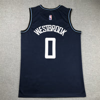 Men's LA Clippers Russell Westbrook #0 Navy 2023/24 Swingman Jersey1 - City Edition