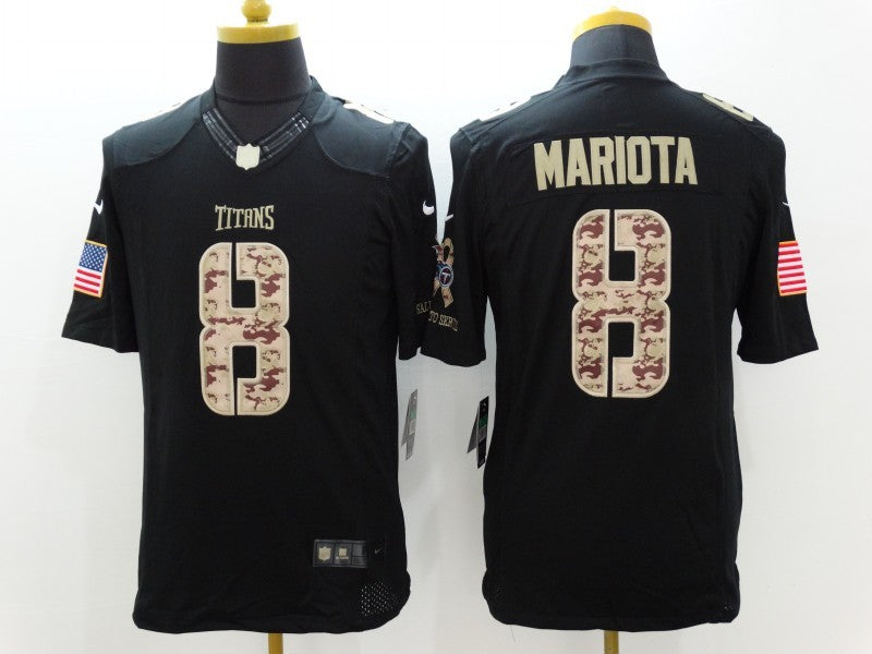 Men's Tennessee Titans Marcus Mariota #8 Black Authentic Game Jersey1