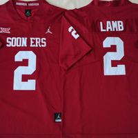 Men's Oklahoma Sooners Ceedee Lamb #2 Crimson Player Game Jersey