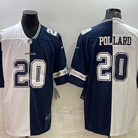 Men's Dallas Cowboys Tony Pollard #20 White/Navy Game Jersey1 Joint Edition