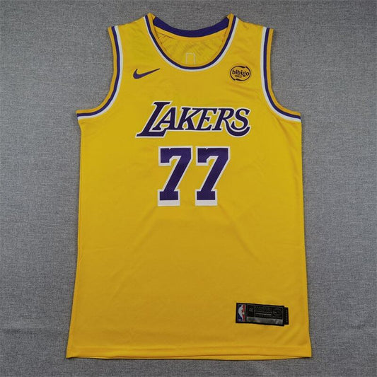 Luka Doncic #77 Los Angeles Lakers Gold Icon Edition Swingman Jersey