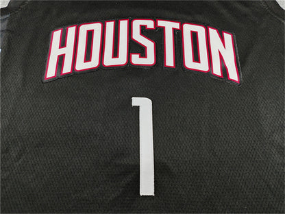 Men's Houston Rockets Amen Thompson #1 Black Swingman Jersey - Statement Edition