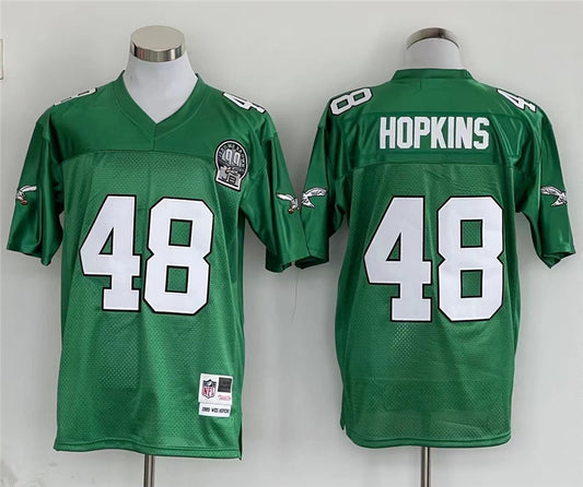 Men's Philadelphia Eagles Wes Hopkins Mitchell & Ness Kelly Green Legacy Replica Jersey1