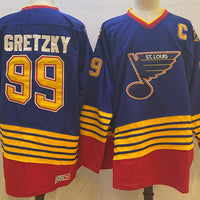 Men's St. Louis Blues Wayne Gretzky #99 Blue Player Game Jersey